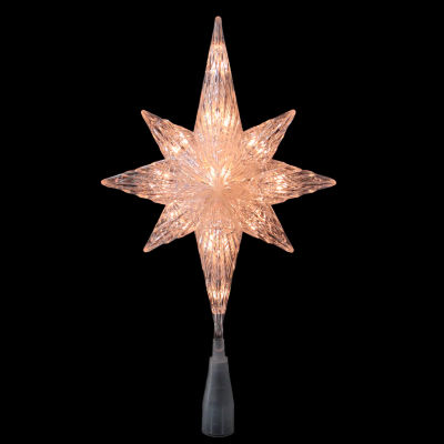 Northlight 11" 8 Point Bethlehem Star Clear Lights  Green Wire Christmas Tree Topper