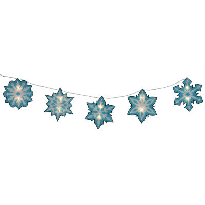 Northlight 10ct Blue And White Snowflake 4.5-Feet White Wire Indoor String Lights