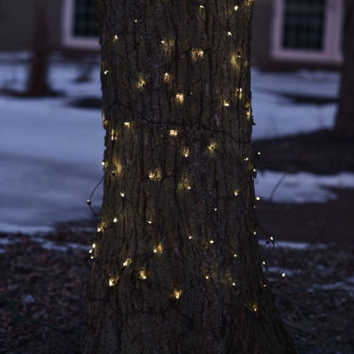 Northlight 2' X 8' Clear Led Mini Style Tree Trunk Wrap Brown Wire Net Lights