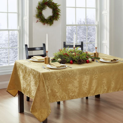 Elrene Home Fashions Poinsettia Elegance Tablecloth