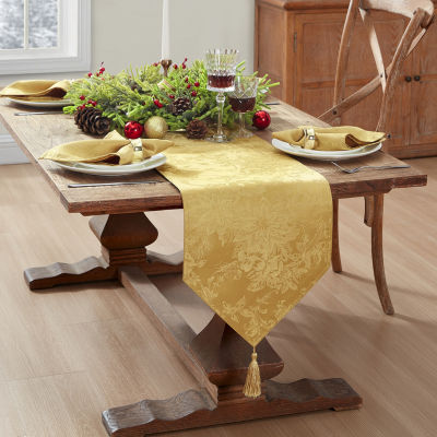 Elrene Home Fashions Poinsettia Elegance Table Runner