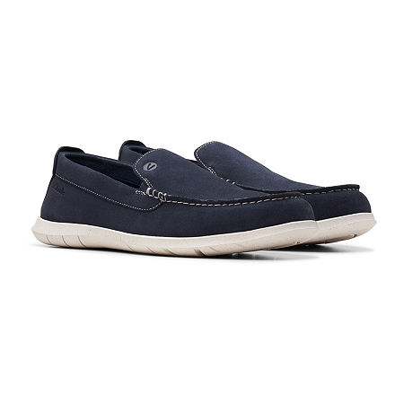 Clarks Mens Flexway Step Slip-On Shoe, 12 Medium, Blue