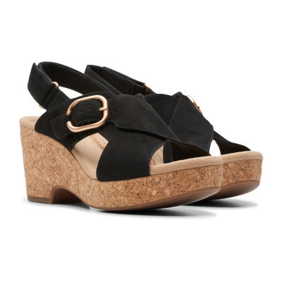 Clarks Womens Giselle Dove Wedge Sandals
