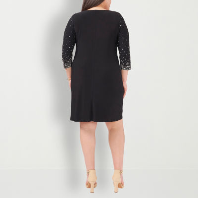 MSK Womens Long Sleeve Shift Dress Plus