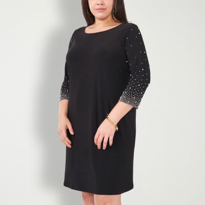 MSK Womens Long Sleeve Shift Dress Plus