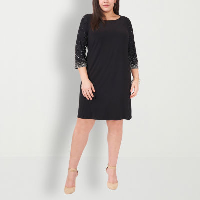 MSK Plus Long Sleeve Shift Dress