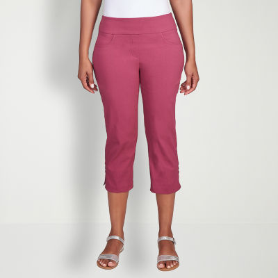 Hearts Of Palm Mid Rise Capris, Color: Berry - JCPenney
