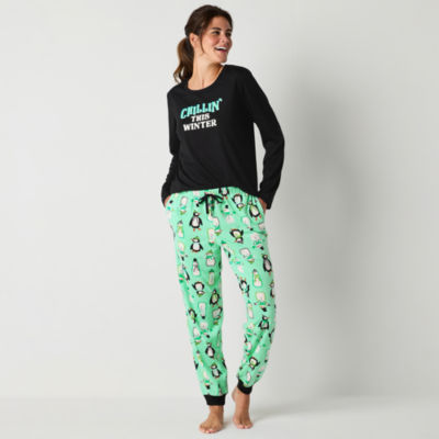 North Pole Trading Co. Womens Microfleece Crew Neck Long Sleeve 2-pc. Matching Family Pajama Sets