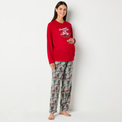 North Pole Trading Co. Womens Maternity Crew Neck Long Sleeve 2-pc. Matching Family Pajama Sets