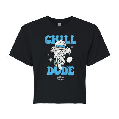 Chill Dude Cropped Tee Womens Crew Neck Short Sleeve Graphic T-Shirt