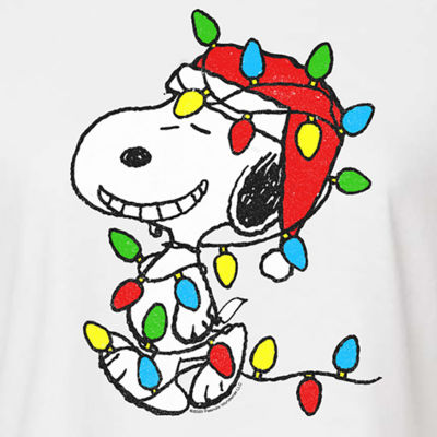 Peanuts Snoopy Light Tee Womens Crew Neck Short Sleeve Snoopy Graphic T-Shirt