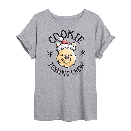 Novelty T-shirts Winnie The Pooh Cookie Tester Tee Womens Crew Neck Short Sleeve Winnie The Pooh Graphic T-shirt In Gray