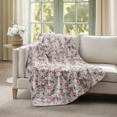 Laura Ashley Reversible Coco Plush Throw - JCPenney