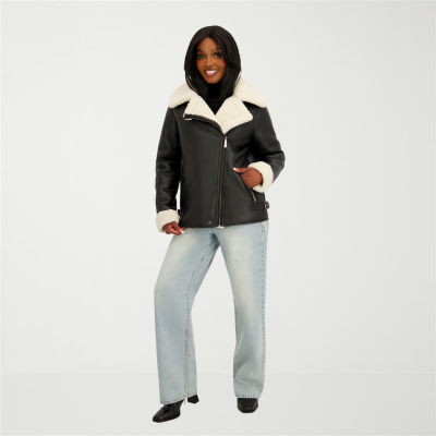 Jessica Simpson Womens Faux Shearling Midweight Jacket - JCPenney