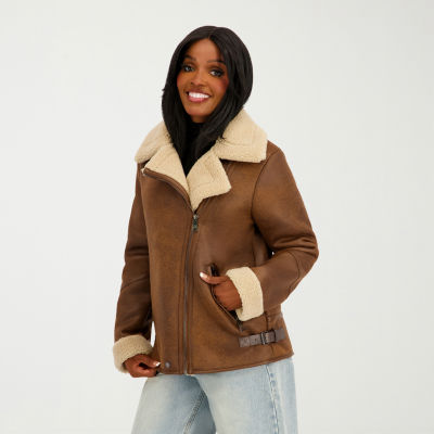 Jessica Simpson Womens Faux Shearling Midweight Jacket - JCPenney