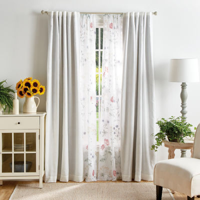 Martha Stewart Garden Print Light-Filtering Set of 2 Curtain Panel
