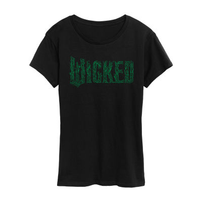 Wicked Logo Womens Crew Neck Short Sleeve Wicked Graphic T-Shirt