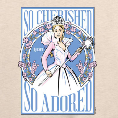 Glinda Poster Womens Boat Neck Long Sleeve Wicked Graphic T-Shirt