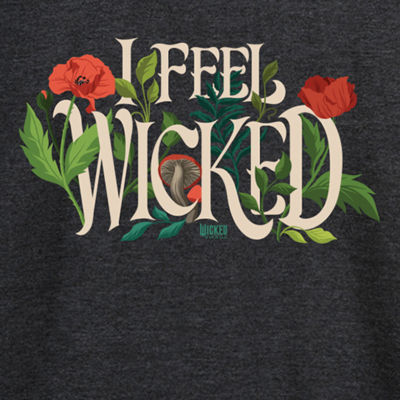 Womens Boat Neck Long Sleeve Regular Fit Wicked Graphic T-Shirt