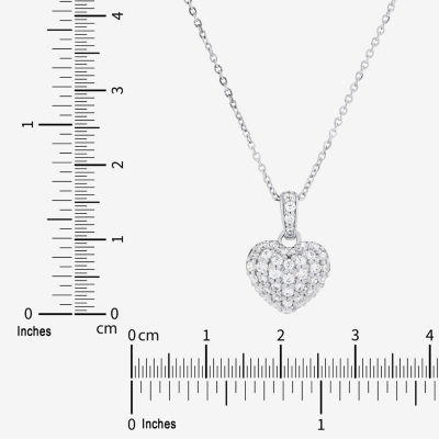 Limited Quantities! Womens 1/2 CT. T.W. Lab Grown White Diamond 10K White Gold Heart 18 Inch Pendant Necklace