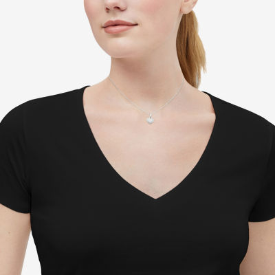 Limited Quantities! Womens 1/2 CT. T.W. Lab Grown White Diamond 10K White Gold Heart 18 Inch Pendant Necklace