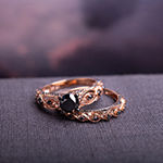 Midnight Black Diamond 1â…œ CT. T.W.  Black Diamond 10K Rose Gold Bridal Ring Set