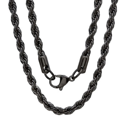 Stainless Steel 30 Inch Semisolid Rope Chain Necklace
