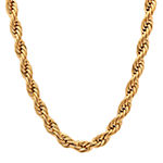 18K Gold Over Stainless Steel 24 Inch Semisolid Rope Chain Necklace