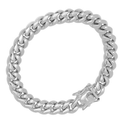 Mens Stainless Steel Semisolid Curb Hypoallergenic Chain Bracelet