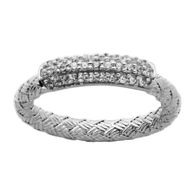 Paris 1901 By Charles Garnier Womens Cubic Zirconia Sterling Silver Band