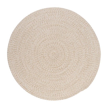 Colonial Mills American Tweed Braided Round Rugs & Floor Coverings Reversible Indoor Geometric Accent Rugs, One Size, White