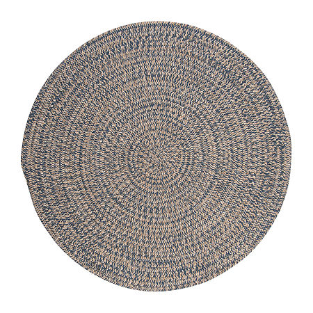 Colonial Mills American Tweed Braided Round Rugs & Floor Coverings Reversible Indoor Geometric Accent Rugs, One Size, Blue