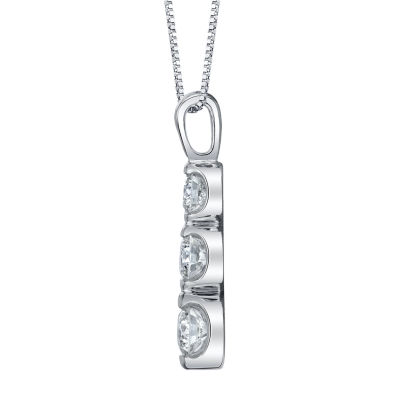 Womens 1/8 CT. T.W. Mined White Diamond 14K Gold Pendant Necklace