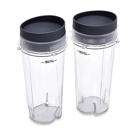 Ninja 16-Oz. Single Serve Cups With Lids For Ninja BL660, 2-Pack, One Size, Clear