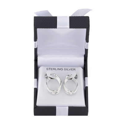 Womens Sterling Silver 26mm Hoop Earrings
