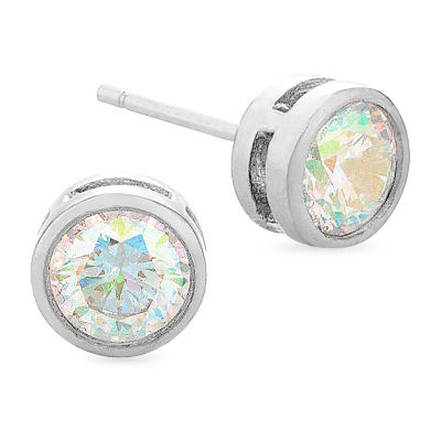 DiamonArt® Preciosa Aurora Borealis 1 1/2 CT. T.W. White Cubic Zirconia Sterling Silver 6mm Stud Earrings