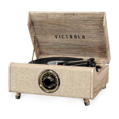 Victrola VTA-330B 4-in-1 Highland Bluetooth Record Player with 3-Speed Turntable and FM Radio