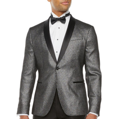 JF J.Ferrar Mens Geometric Stretch Fabric Slim Fit Tuxedo Jacket, Color ...