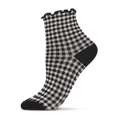 MeMoi Ruffle Cuff 1 Pair Quarter Socks Womens