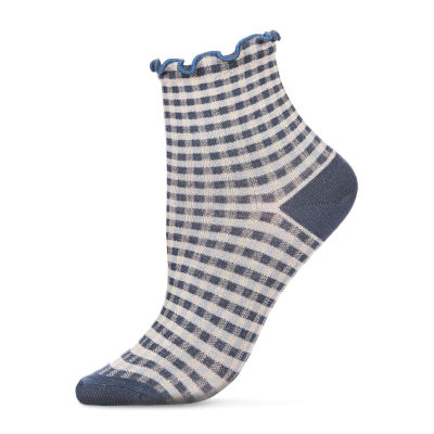 MeMoi Ruffle Cuff 1 Pair Quarter Ankle Socks Womens
