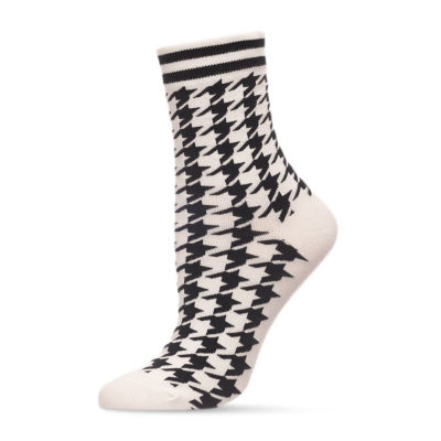 MeMoi Classic Houndstooth 1 Pair Crew Socks Womens