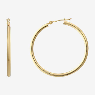 18K Gold 30mm Round Hoop Earrings