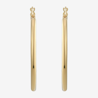 18K Gold 30mm Round Hoop Earrings