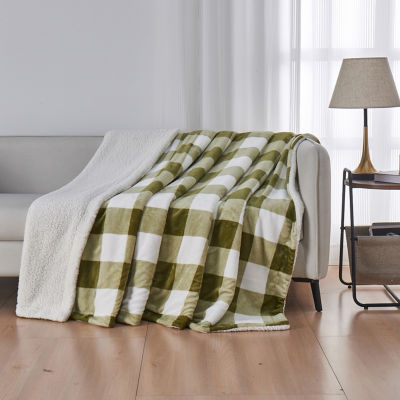 Linery Velvet Plush Fleece Sherpa Blanket
