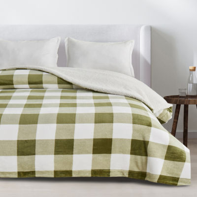 Linery Velvet Plush Fleece Sherpa Blanket