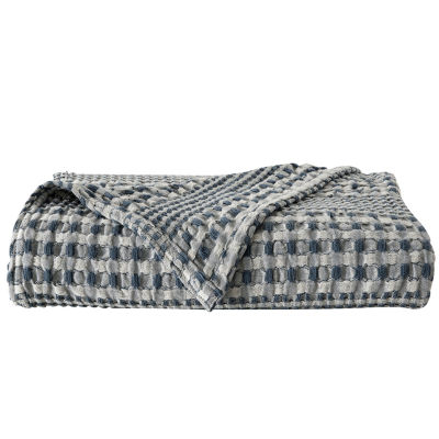 Linery All Season Waffle Weave Soft Blanket, Color Blue JCPenney