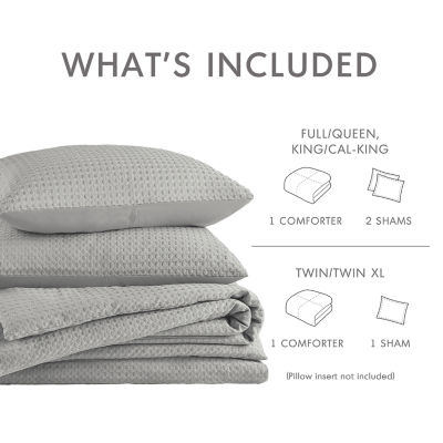 510 Design Mina Waffle Weave Textured Midweight Comforter Set