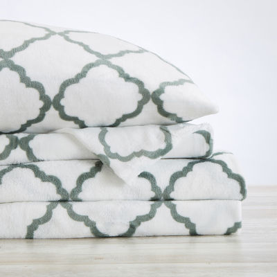 Linery Printed Velvet Plush Cozy Sheet Set