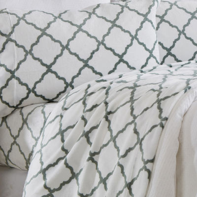 Linery Printed Velvet Plush Cozy Sheet Set