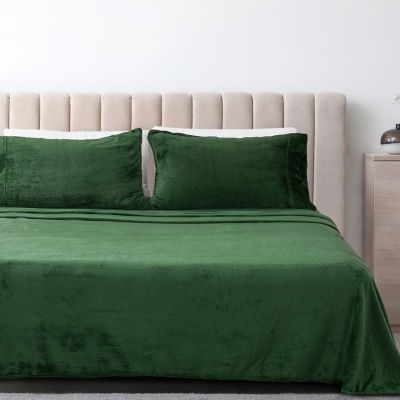 Linery Solid Velvet Plush Cozy Sheet Set